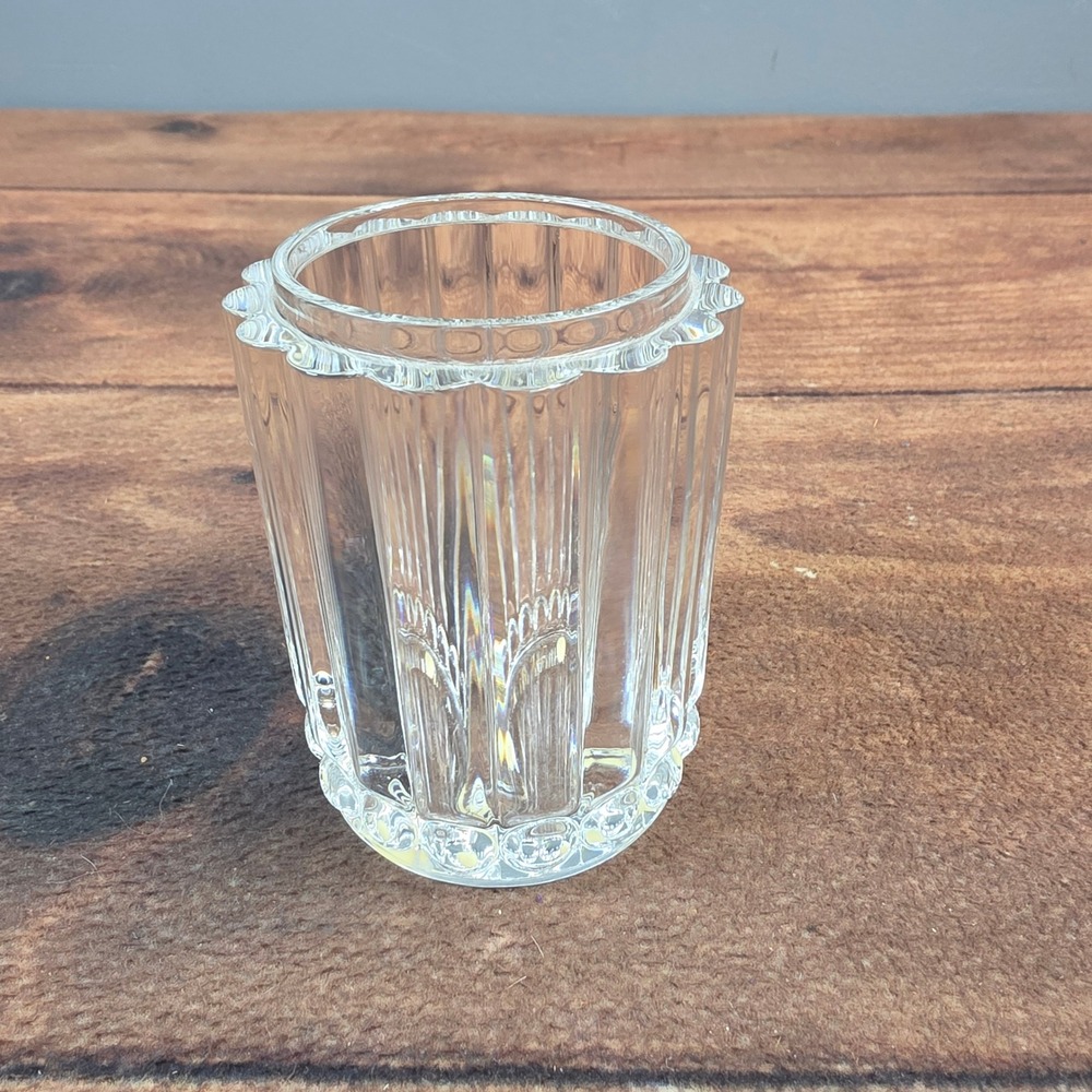 Baccarat Crystal Toothpick Holder Small Vase Clear Excellent Fluted French